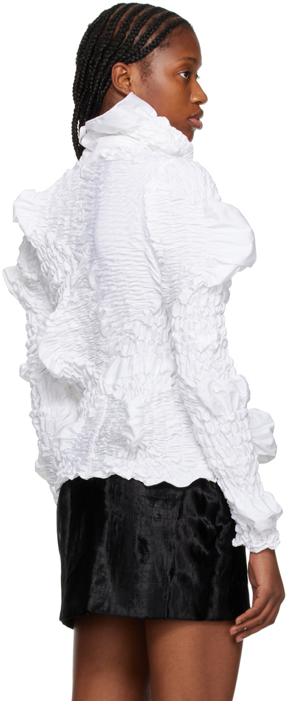Feben White Classic Twist Blouse