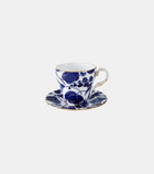 La DoubleJ Mama floral porcelain teacup and saucer set