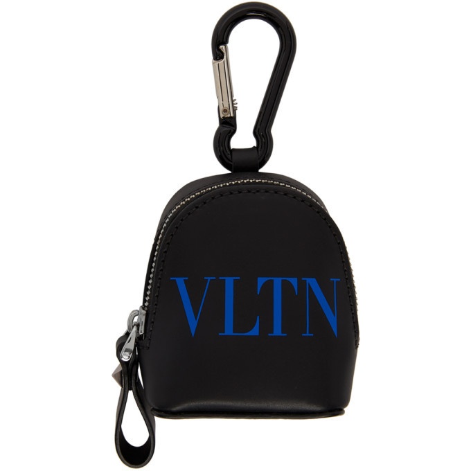 Photo: Valentino Black and Blue Valentino Garavani VLTN Bag Charm Keychain