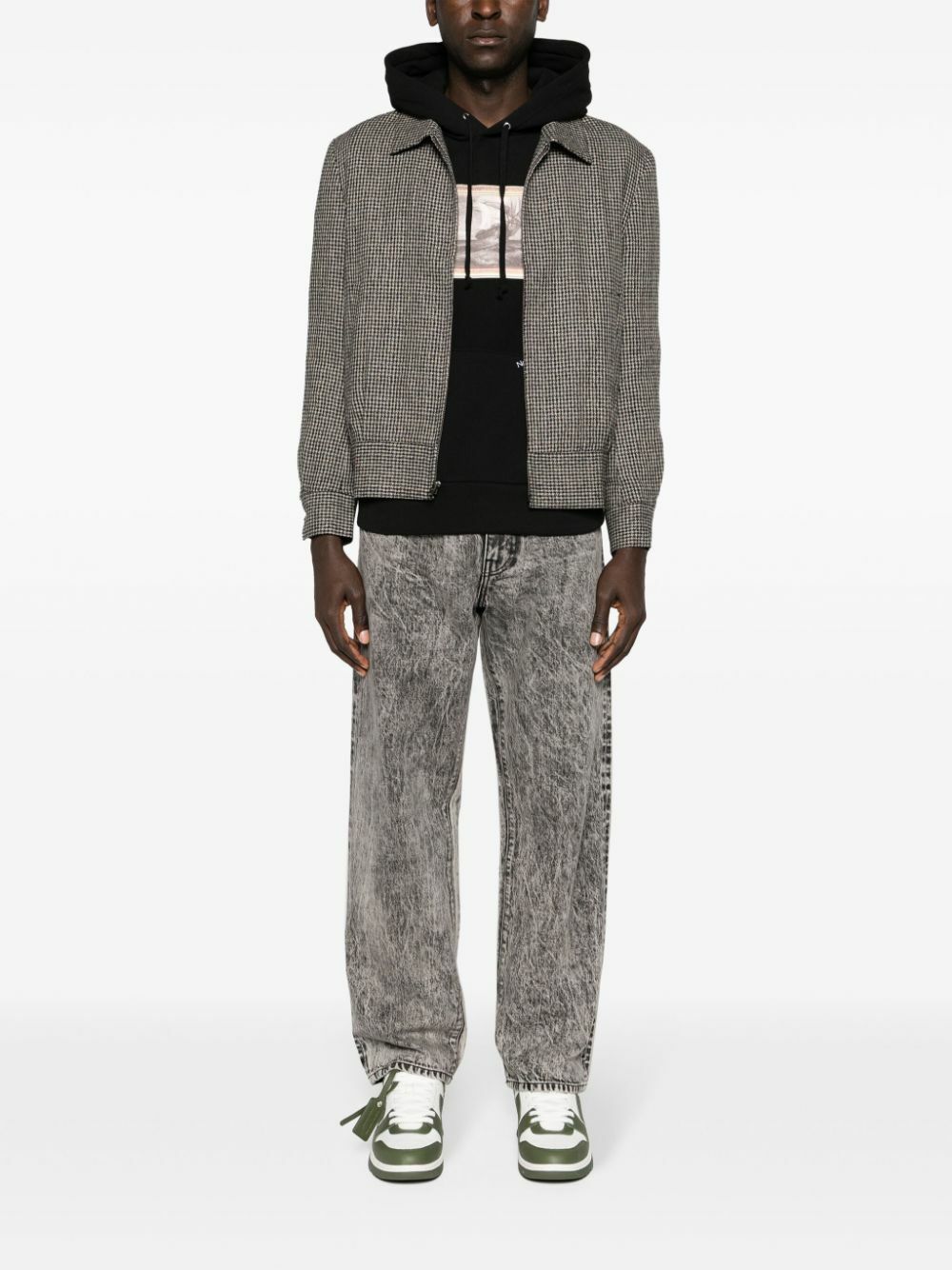 NOAH NY Black Mid-Rise Straight-Leg Jeans
