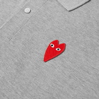 Comme des Garçons Play Men's Large Heart Polo Shirt in Grey