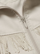Needles - Fringed Logo-Embroidered Jersey Track Jacket - Neutrals