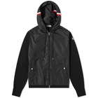 Moncler Nylon Front Hooded Knit Jacket