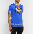 Dolce & Gabbana - Slim-Fit Logo-Print Cotton-Jersey T-Shirt - Blue