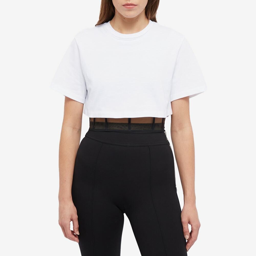 Tシャツ・カットソー Alexander Mcqueen Cropped Shirt Alexander McQueen Women's Cropped Corset T-Shirt in Optical