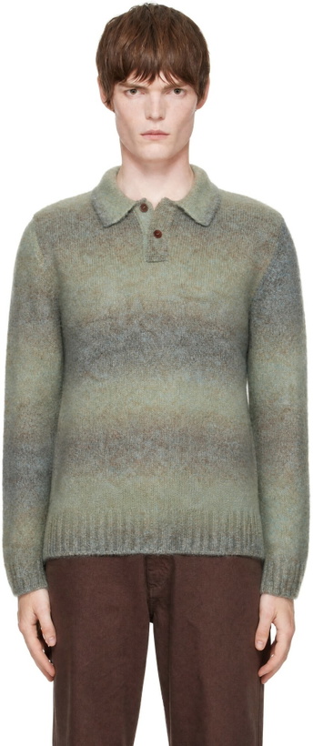 Photo: Palmes Blue Alpaca LS Knit Polo Sweater