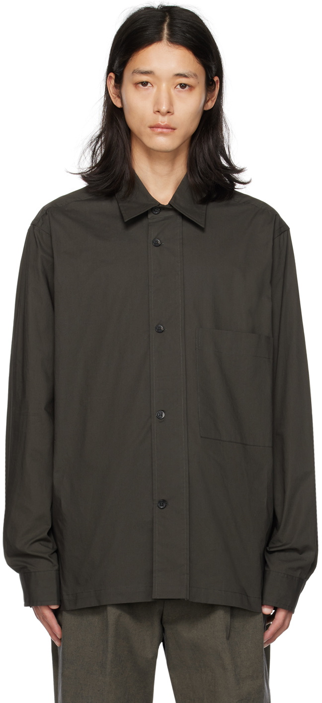 Margaret Howell Gray Offset Placket Shirt Margaret Howell