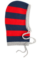 Damson Madder Striped Knitted Hood - Red - One Size