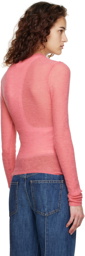 Victoria Beckham Pink Embroidered Crewneck