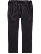 De Petrillo - Slim-Fit Linen Drawstring Trousers - Black
