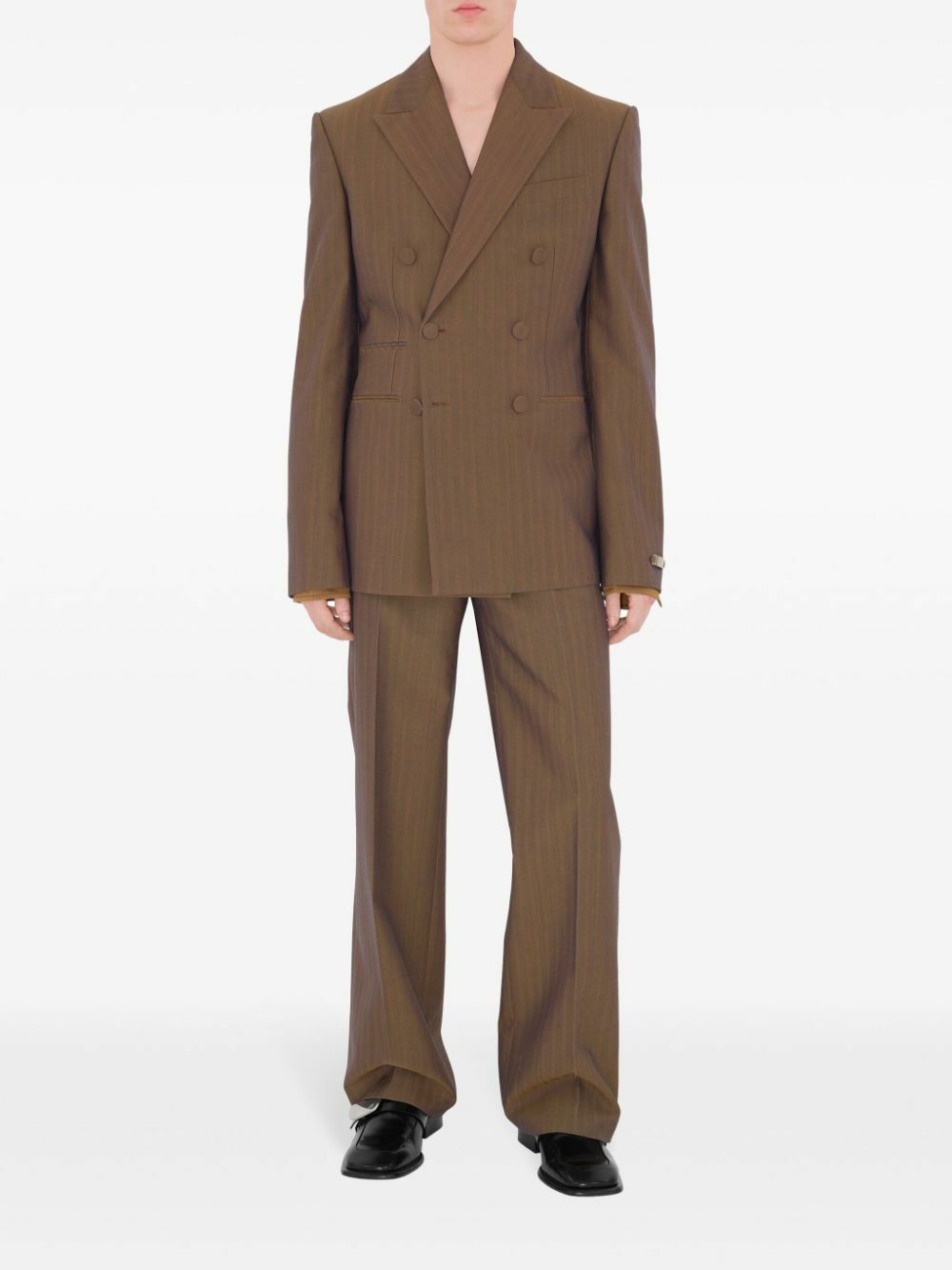Burberry Brown Double-Breasted Wool Blazer