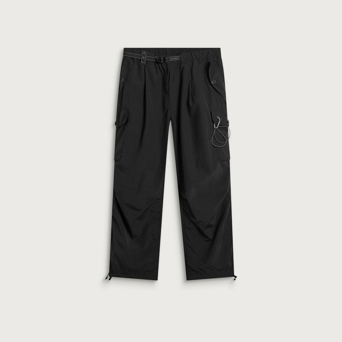 And Wander Men's Oversized Cargo Trousers in Black