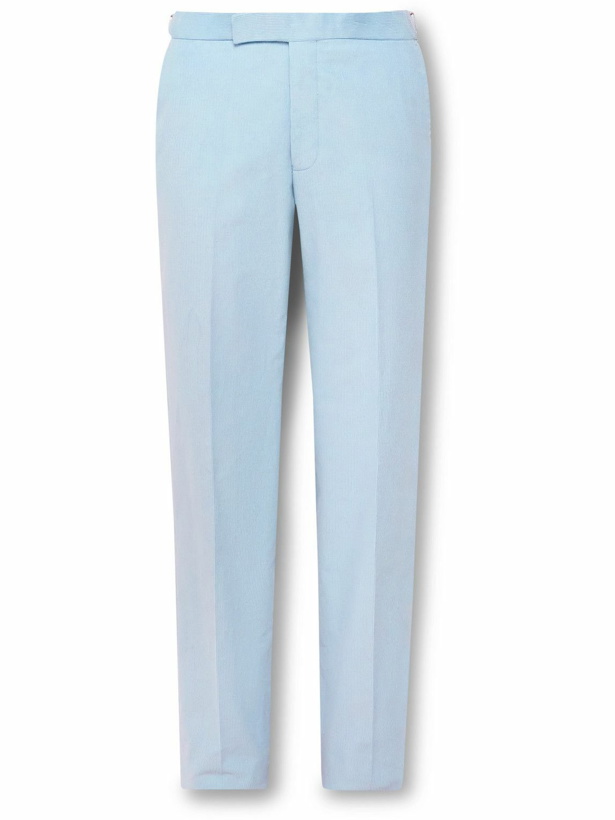 Photo: Richard James - Slim-Fit Straight-Leg Cotton-Corduroy Suit Trousers - Blue