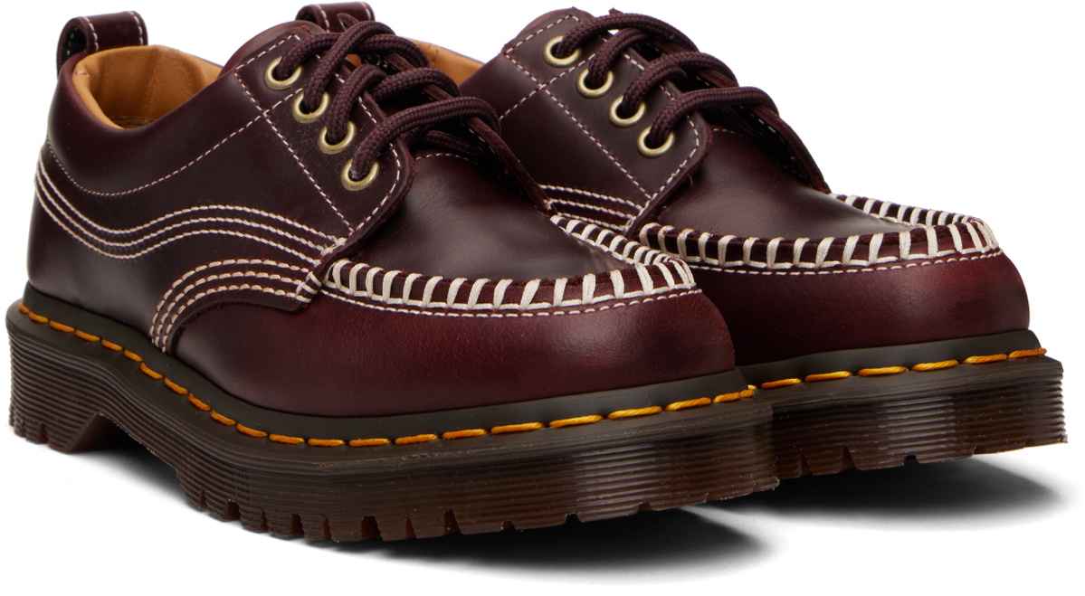 Dr. Martens Burgundy Lowell Leather Moc Toe Derbys