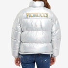 Napapijri Women's x Fiorucci Logo Puffer Jacket in Silver