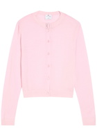 Courrèges Buckle Fastening Merino Wool Cardigan Light Pink