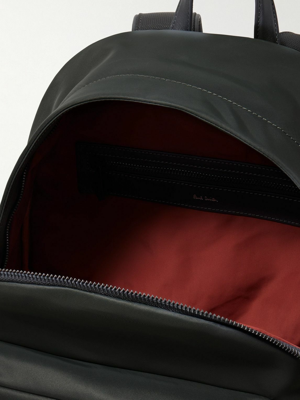 Paul Smith - Embossed Leather-Trimmed Shell Backpack