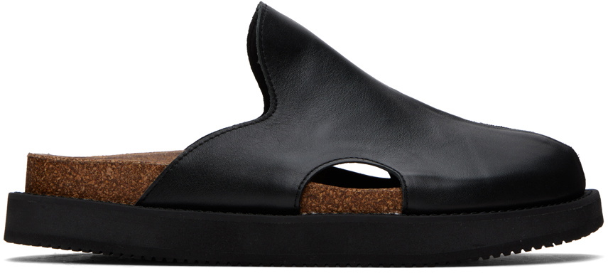 Y's Black Paneled Sandals