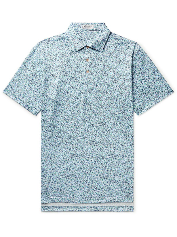 Photo: Peter Millar - Dazed & Transfused Printed Tech-Jersey Golf Polo Shirt - Blue