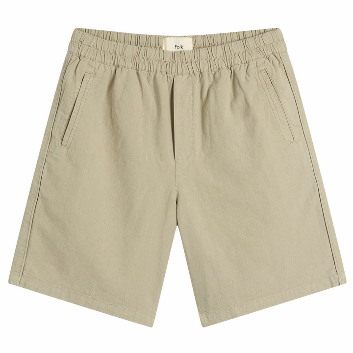 Photo: Folk Men's Linen Assembly Shorts in Sage
