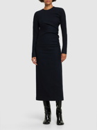 TOTEME - Twisted Flannel Wool Blend Midi Dress