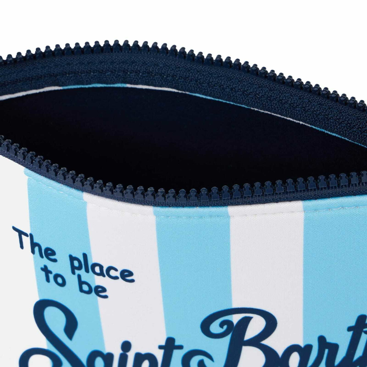 MC2 Saint Barth Aline Scuba Pochette With Light Blue Striped Print