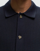 Les Deux Gustavo Knit Shirt Blue - Mens - Shortsleeves