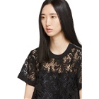 Sacai Black Embroidered Lace Top