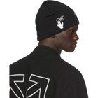 Off-White Black Embroidered Logo Beanie