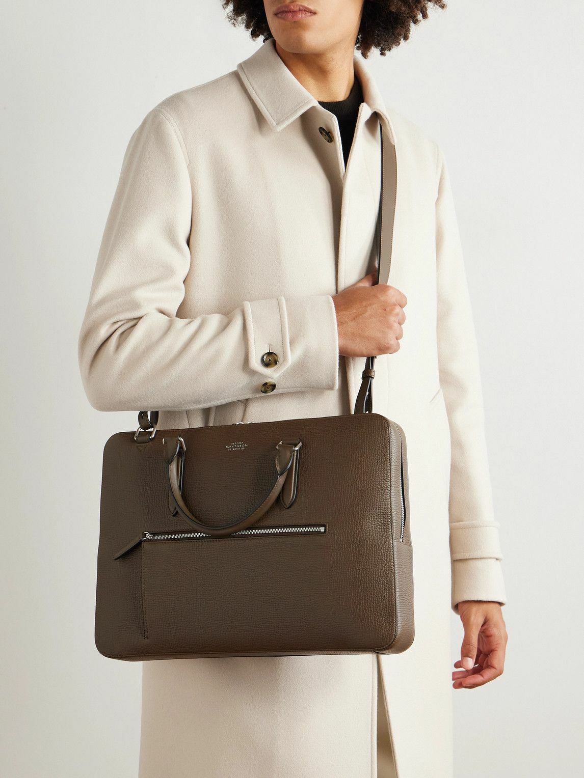Smythson - Full-Grain Leather Briefcase