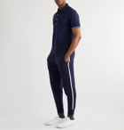 Kingsman - Slim-Fit Tapered Striped Cotton and Cashmere-Blend Jersey Sweatpants - Blue