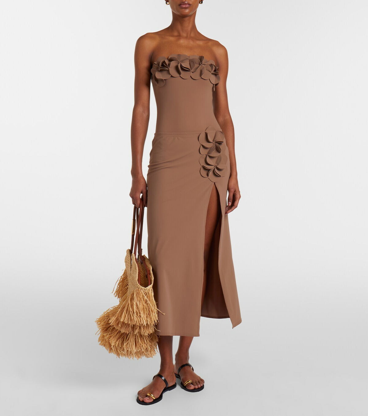 Karla Colletto Tess floral-appliqué beach cover-up