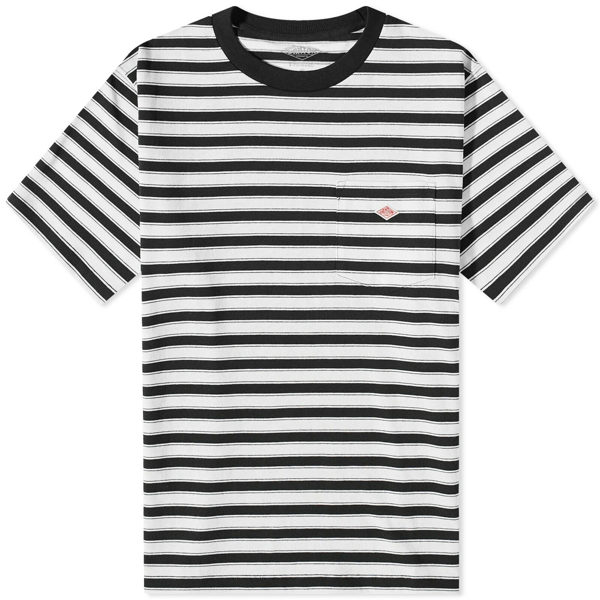 Danton Men's Stripe Pocket T-Shirt in Black/White Danton