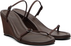 St. Agni Brown Petit Belt Detail Wedge Heeled Sandals