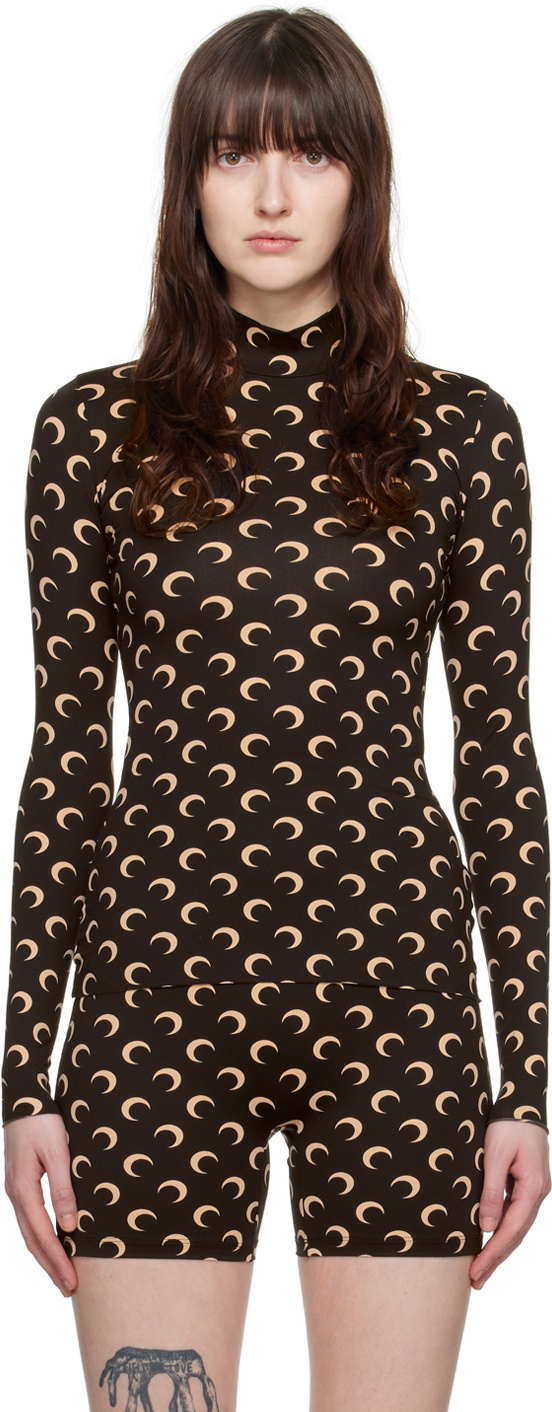 Marine Serre Black Second Skin Turtleneck Marine Serre