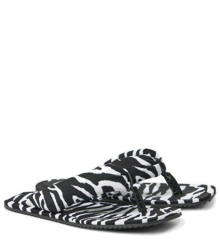 Photo: The Attico Indie zebra-print satin thong sandals