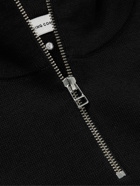 Pop Trading Company - Logo-Print Merino Wool-Blend Half-Zip Sweater - Black