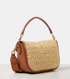 Valentino Garavani Alltime Small raffia and leather shoulder bag