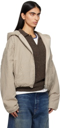 ERL Beige Plaid Padded Check Jacket