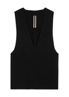 Rick Owens V-neck Cashmere and Wool-blend Tank top Black