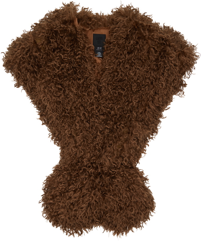 Photo: Anna Sui Brown Faux Fur Shawl Scarf