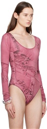 Blumarine Pink Printed Bodysuit