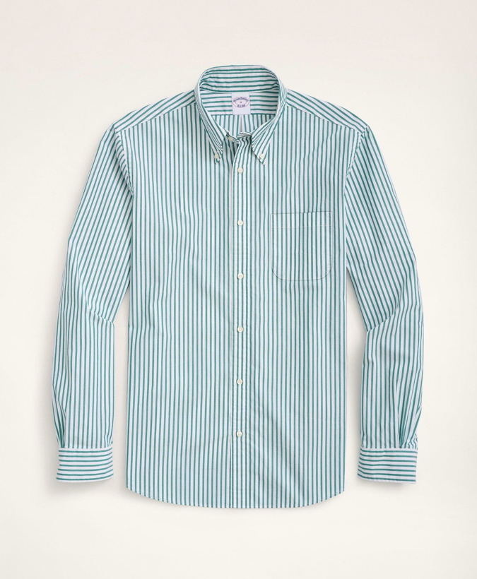 Photo: Brooks Brothers Men's Big & Tall Friday Shirt, Poplin Bengal Stripe | Green