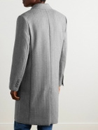 AMI PARIS - Double-Breasted Herringbone Virgin Wool-Blend Coat - Neutrals