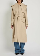 Victoria Beckham Philippa Belted Cotton Trench Coat Beige