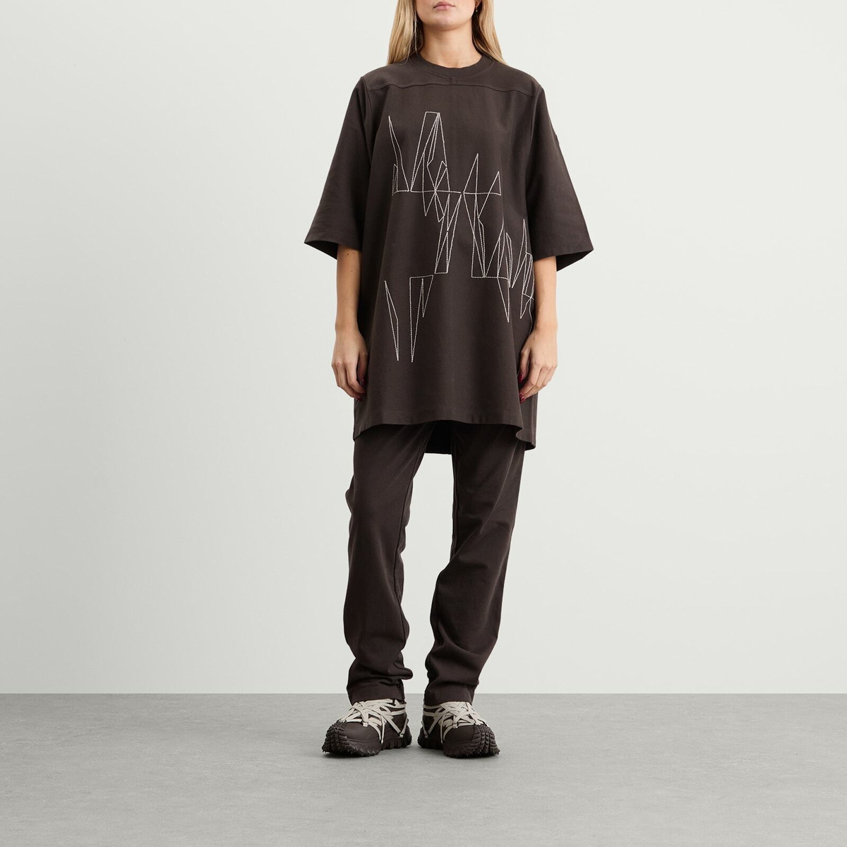 Rick Owens x Moncler Jumbo Short Sleeve T-Shirt in Dark Dust