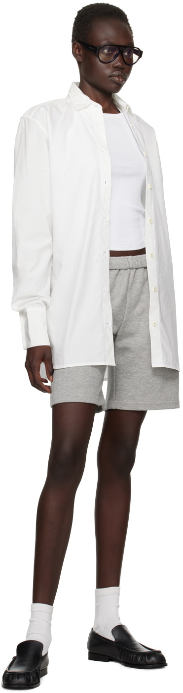ÉTERNE Gray Logo-Embroidered Shorts