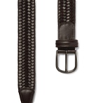 Anderson's - 3.5cm Dark-Brown Woven Leather Belt - Brown