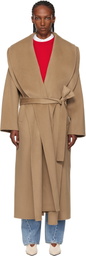 Róhe Beige Signature Double-Faced Scarf Coat