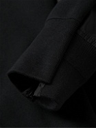 Sacai - MA-1 Nylon-Trimmed Cotton-Blend Jersey Zip-Up Hoodie - Black
